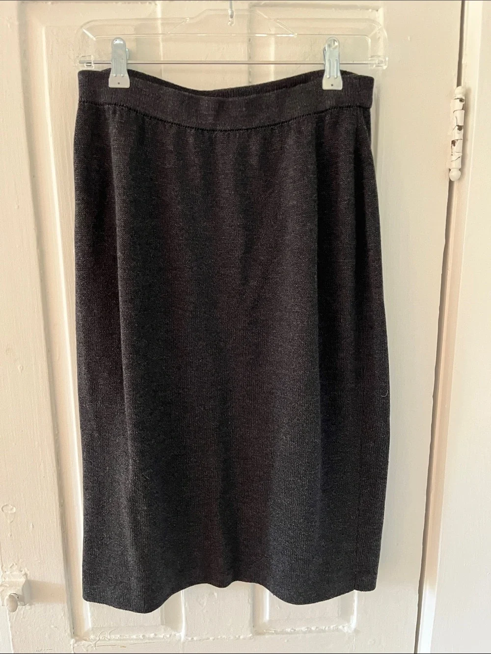 St John Collection Gray Midi Shirt Sz 8 Santana Knit